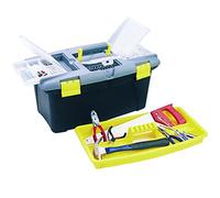MSV 130103 - Cassetta degli Attrezzi in plastica, 66 x 35 x 34 cm, Colore: Nero/Giallo/Grigio