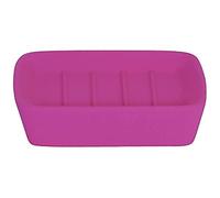 MSV Porta Sapone Haiti Lampone, Ceramica con Rivestimento in Gel di silice Morbido al Tatto, Rosa, 12 cm