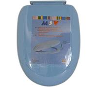 MSV 140051 - Copriwater con Chiusura Morbida, in plastica/Polipropilene, Dimensioni 33 x 40 x 2,5 cm, Colore: Azzurro