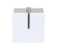 MSV 140362 Scatola per Cotone poliresina/Acciaio Inox Bianco 9,20 x 9,20 x 8,5 cm