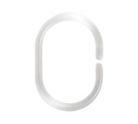MSV 140475 Confezione da 12 Anelli per Tenda da Doccia, Polipropilene Trasparente, 6 x 0,4 x 4 cm, Standard