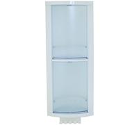 MSV 140491 Mobiletto da Bagno in Vetro temperato/Blu Acciaio 23 x 12 x 59 cm