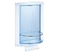 MSV 140492, Scaffale per Bagno, in Vetro temperato e Acciaio Inox, 23 x 12 x 32 cm, Blu/Argento (Rostfreier Stahl, gebürstet)