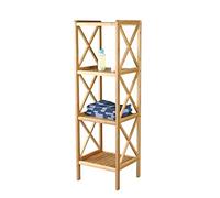 MSV 140624 Scaffale a 4 Ripiani in bambù/lacca nitrocellulosa 36,5 x 33 x 119 cm