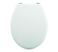 MSV 140720 Sedile WC plastica con Cerniera Zinco Argento/Bianco 30 x 20 x 110 cm