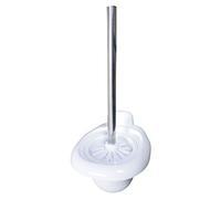 MSV 140733 Basic-Spazzolino WC con Supporto da Parete, in PVC, Colore: Bianco, 30 x 20 x 110 cm