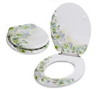 MSV 140762" Sedile WC Divano in MDF, Inox, Nero Stampato su 3 Lati