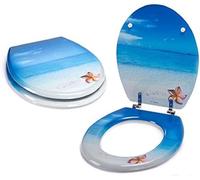 MSV 141255 Sedile WC Paradis in MDF, Acciaio Inossidabile, Multicolore, 30 x 20 x 15 cm