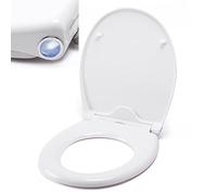 MSV 141678 - Sedile WC a LED, con Chiusura lenta, in Acciaio Inox, Colore: Bianco