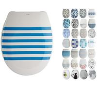 MSV 141735 - Sedile WC Deauville in Duroplast con Softclose in plastica, Blu, 30 x 20 x 15 cm