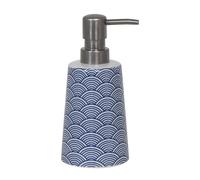 MSV 143654 Dispenser di Sapone Bento, Ceramica, Blu/Bianco, 30 x 20 x 15 cm
