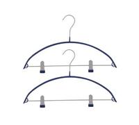 MSV 241 Set di 2 Grucce + 2 pinze Rivestimento PVC/Metallo Cromato Blu Scuro 41 x 24 x 0,1 cm