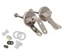 MSV Sedile WC con cerniera in acciaio inox, set di fissaggio per coperchio WC