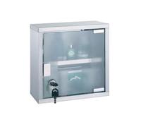 MSV 140489 Armadietto dei medicinali Armadietto dei medicinali Armadietto dei medicinali per la casa in acciaio inossidabile, 25 x 12 x 25 cm «Tip-on» automatico, materiale di montaggio e 2 chiavi incluse