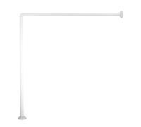 MSV Asta per Tenda da Doccia angolare, Alluminio, con Supporto a soffitto e Anelli per Tende Inclusi, Adatta a Tutte Le Tende, Montaggio a Parete, 80x80 cm, Bianco