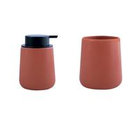 MSV - Bicchiere e Dispenser Sapone Maonie - Terracotta Opaco | Bicchiere e Dispenser Sapone · Set Bagno Coordinato · Finitura Terracotta Opaco · Facile da Pulire