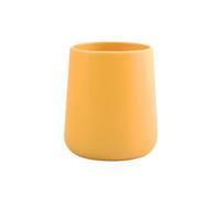 MSV - Bicchiere in Ceramica - MAONIE Zafferano Opaco - 300 ML - Pratico ed Elegante per Il Bagno - Facile da Pulire - Resistente all'umidità - 8,5 x 8,5 x 10 cm