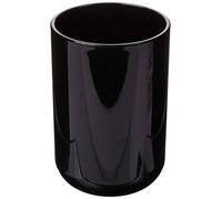 MSV - Bicchiere INAGUA - Elegante Design per Il Bagno - Ø7,1 x 10,5 cm - Nero - Ideale per Articoli da toeletta - Plastica Resistente - Finitura Liscia