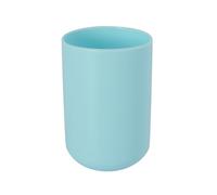 MSV - Bicchiere INAGUA - Elegante Design per Il Bagno - Ø7,3 x 11,5 cm - Acqua Blu - Ideale per Articoli da toeletta - Plastica Resistente - Finitura Liscia