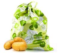 MSV Borsa conservativa per Patate in Verde, Cotone, 43 x 43 x 15 cm