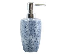 MSV - Distributore di Sapone in Ceramica Quadrata, Colore: Blu, Ø 7 x 16,5