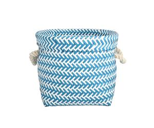 MSV Cestino 29 x 29 x 23 cm Blu e Bianco, 29 x 29 x 23 cm