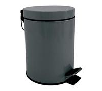 MSV - Cestino per cosmetici da bagno - Acciaio inossidabile con secchio interno rimovibile - Elegante cestino a pedale - Compatto e pratico - Grigio - 3L