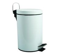 MSV 3L Pattumiera Rotonda a Pedale con Secchiello Estraibile, Cestino della Spazzatura con Bidoncino per i Rifiuti di Bagno, Cucina e Ufficio - Bianco