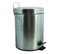 MSV - Cestino per cosmetici da bagno - Acciaio inossidabile con secchio interno rimovibile - Elegante cestino a pedale - Compatto e pratico - Grigio - 20L