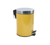 MSV MS4915 Pattumiera da Bagno a Pedale Giallo Zafferano, 3 Litri, con Secchio Interno Estraibile, Acciaio Inossidabile
