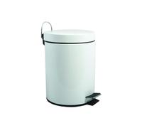 MSV - Cestino per cosmetici da bagno - Acciaio inossidabile con secchio interno rimovibile - Elegante cestino a pedale - Compatto e pratico - Bianco - 5L