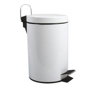 MSV - Cestino per cosmetici da bagno - Acciaio inossidabile con secchio interno rimovibile - Elegante cestino a pedale - Compatto e pratico - Bianco - 3L