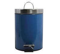 MSV Pattumiera per Cosmetici Blu in Acciaio Inossidabile con Contenitore Interno Rimovibile Bagno Pattumiera a Pedale Contenitore per Immondizia, Rotondo, 3 Litri