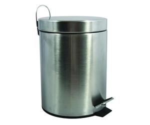 MSV - Cestino per cosmetici da bagno - Acciaio inossidabile con secchio interno rimovibile - Elegante cestino a pedale - Compatto e pratico - Grigio - 20L