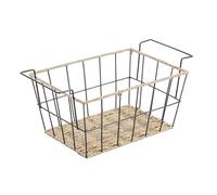 MSV Cestino portaoggetti acciaio e corda di carta M WAPI nero opaco