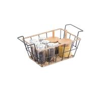 MSV Cestino portaoggetti Acciaio e Corda di Carta S WAPI Nero Opaco