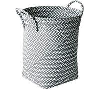 MSV Cesto per Biancheria 35 x 35 x 45 cm, Grigio Chiaro e Bianco, Grande