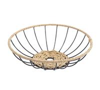 MSV Cesto per Frutta Design Industriale in Acciaio e Corda di Carta WAPI Nero Opaco