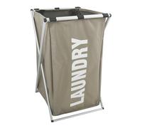 MSV Cesto portabiancheria Lavanderia 35x35x58cm, Alluminio, Nylon, Beige, 35 x 35 x 58 cm