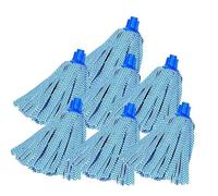 MSV Confezione da 24 Panni di Ricambio per Mop in Viscosa Blu - Include Adattatore - Punta Esagonale