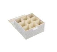 MSV Contenitore portaoggetti microventilato e Traspirante con 9 Scomparti e Coperchio, Grigio