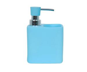 MSV Dispenser di Sapone Porta Spugna in Ceramica Malaga Sky Blue