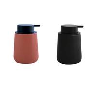 MSV Dispenser Sapone MAONIE Terracotta con Dispenser Ceramica Nero | 2 Dispenser Sapone Coordinati · Set Bagno Coordinato · Colori Abbinati · Facile da Pulire