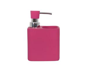 MSV Dispenser Sapone Porta Spugna in Ceramica Malaga Rosa