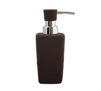 MSV Dispenser per Sapone Haiti in Marrone, Ceramica con Rivestimento Morbido al Tatto in Gel di Silicone/plastica cromata