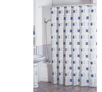 MSV Doccia in Poliestere Tenda 140 112 plastica 180 x 200 x 0,1 cm - Include 12 Anelli per Asta