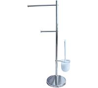 MSV Homexpert 141308 Spazzola di WC con portatovaglioli Metallo Argento 20 x 36 x 80 cm