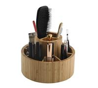 MSV Isalys - Organizer per cosmetici con molti scomparti per trucchi e gioielli, 20 x 15,3 cm, in bambù girevole