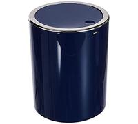 MSV Kamaka Bagno serie Savona - Pattumiera da bagno con coperchio basculante, in plastica, 6 litri, colore: Blu