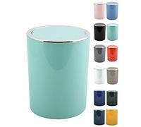 MSV Kamaka Bagno serie Savona - Pattumiera da bagno con coperchio basculante, in plastica, 6 litri, colore: Verde pastello